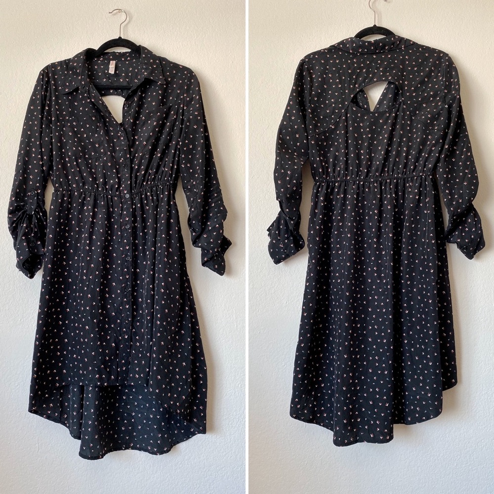 Button-up, High-Low Geometric Dress